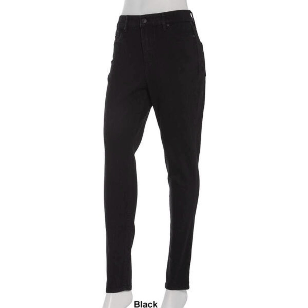 Womens Nine West Jeans High Rise Cigarette Skinny Denim Jeans - Black - 16